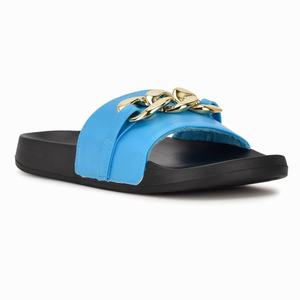 Nine West Slinks Flat Slides - Blue - Ireland (DQ1390247)